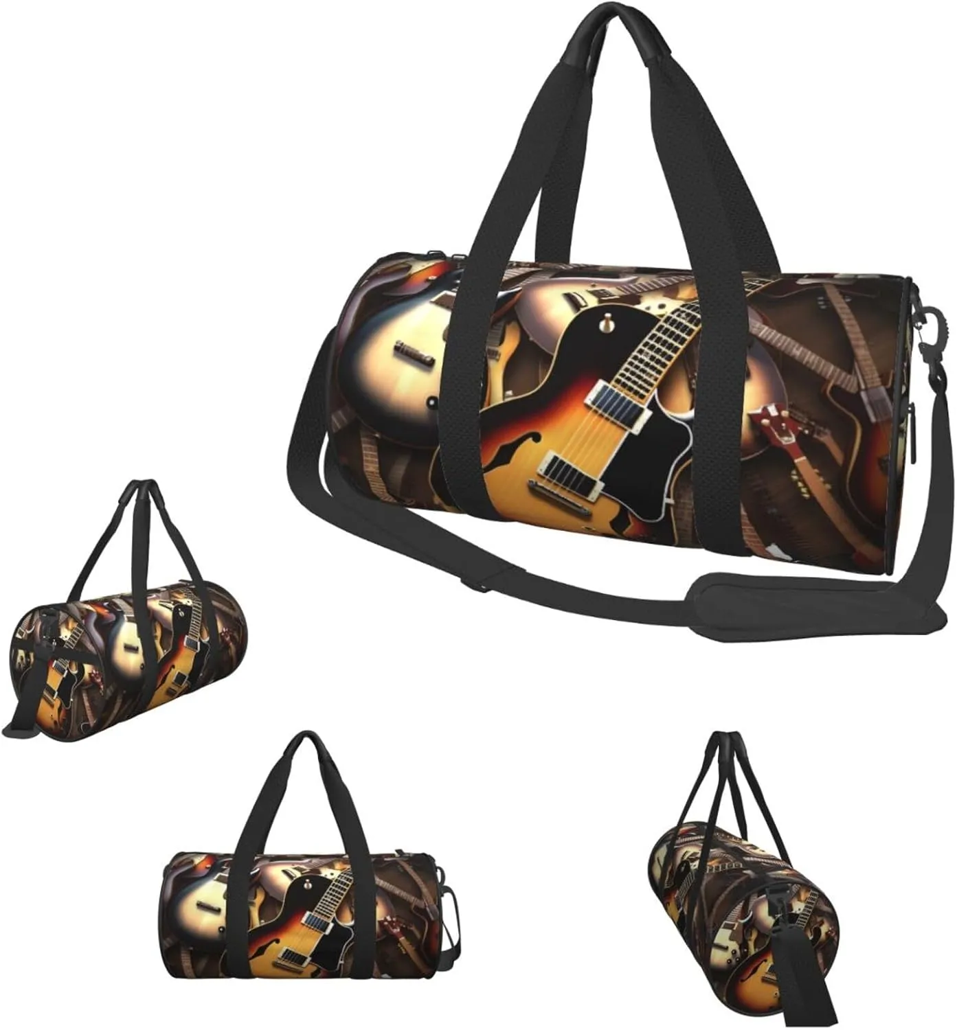 Duffle Bags Music Guitar Gym Bag for Men Women Waterproof Travel Duffle Bags Convertible Carry on Garment Bag for Travel Sports