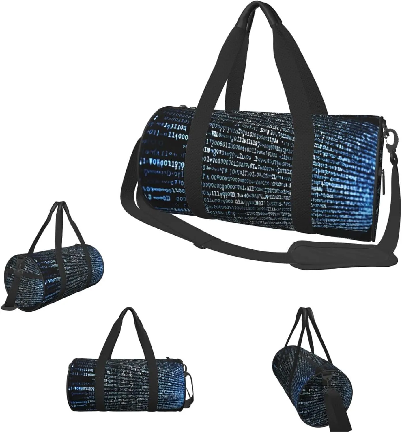 Duffle Bags Programmer Programming Code Gym Bag for Men Women Waterproof Travel Duffle Bags Convertible Carry on Garment Bag for Travel Sports
