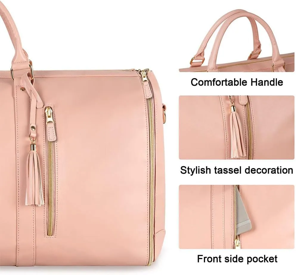 Emmafy Travel Bags for Women,Convertible Garment Duffle Bags for Travel, 2 in 1 Hanging Suitcase Suit Foldable Travel Duffel Bags (A)