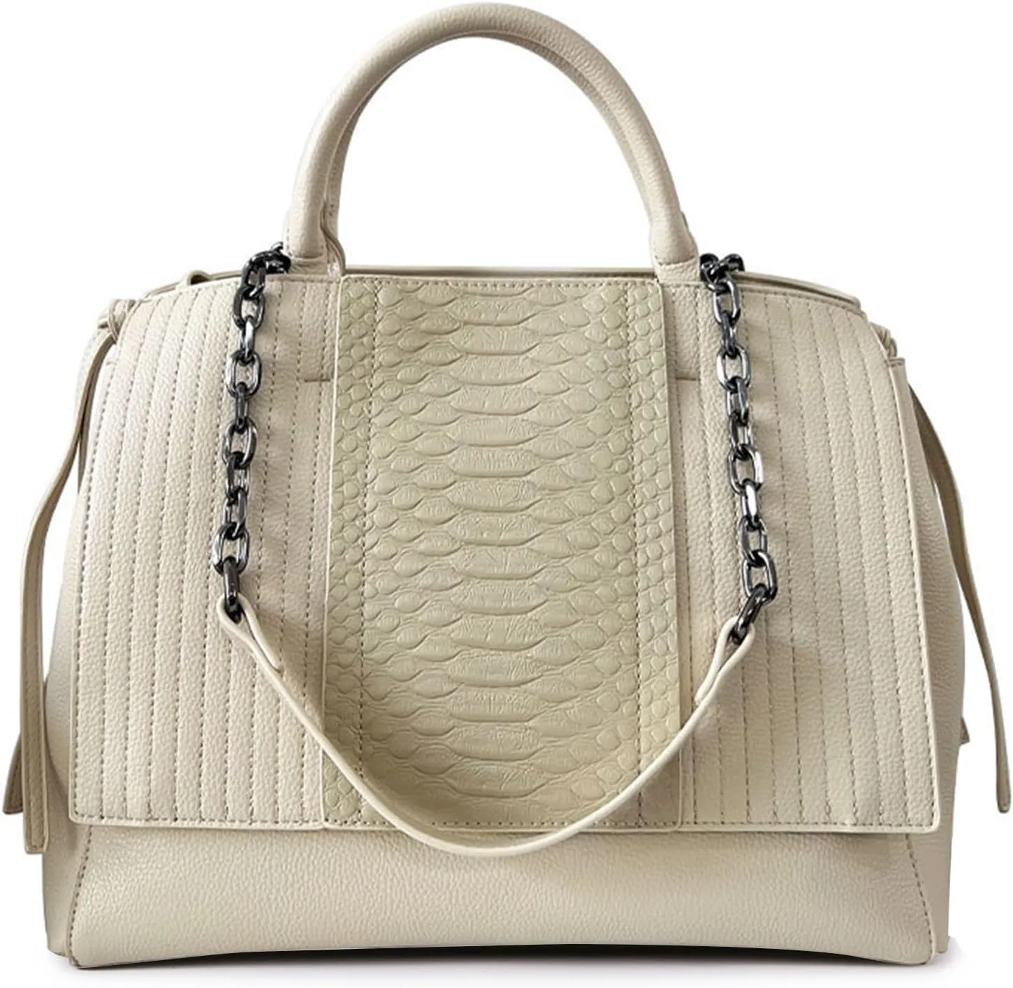 Eslcorri Women Top Handle Tote Bags Crocodile Ladies Satchel Chain Purse Medium Shoulder Handbag PU Leather Elegant Hobo Bag