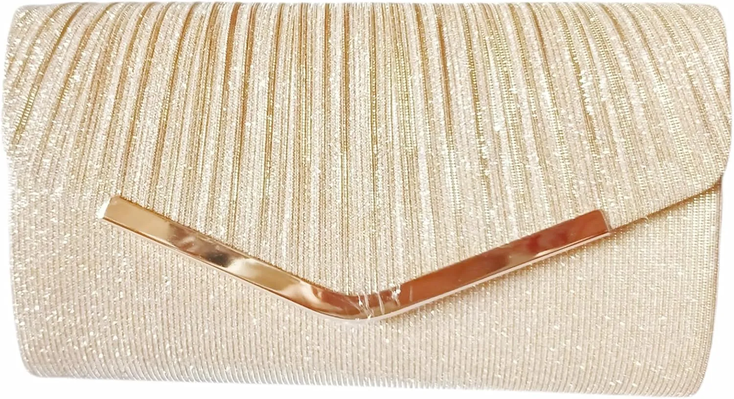 Evening Clutch Purses For Women-Pleated Envelope Clutch Handbag with Detachable Chain