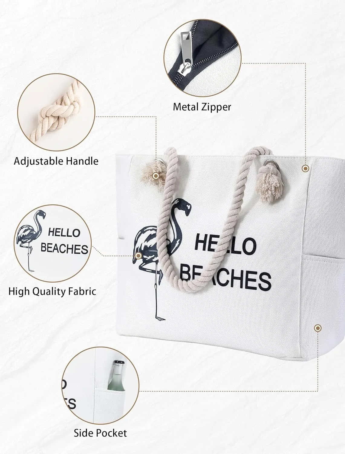 Extra Large Beach Bag Tote Bags Women Oversized XL Waterproof Vacation Canvas Personalized