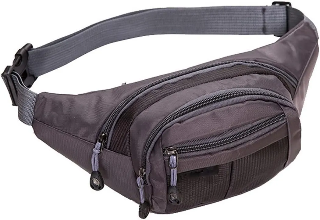 Fanny Pack Men's Nylon Portable Waist Bags Women's Outdoor Sports Waist Bags Waterproof Waist Bag (Black)
