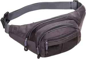 Fanny Pack Men's Nylon Portable Waist Bags Women's Outdoor Sports Waist Bags Waterproof Waist Bag (Black)