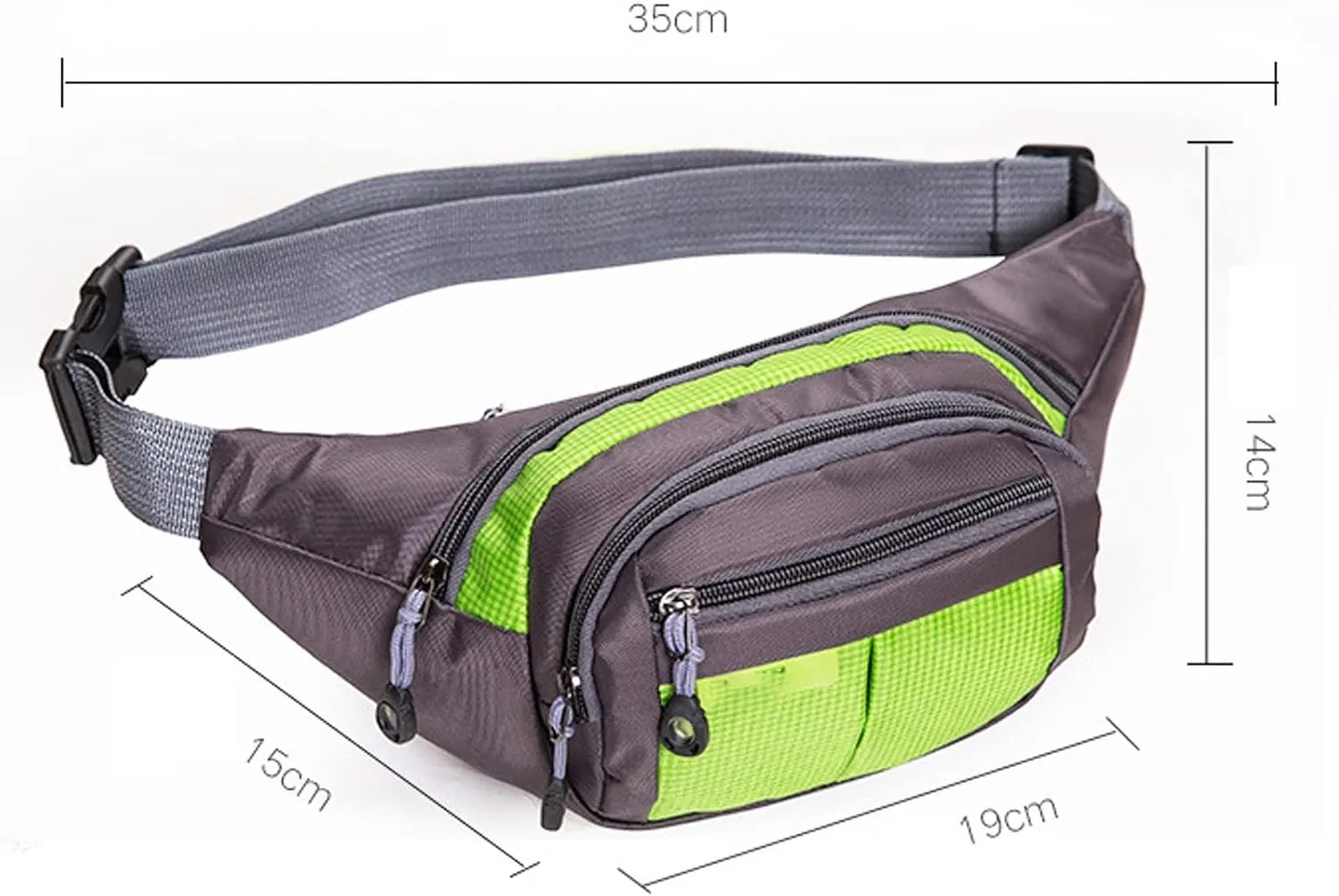 Fanny Pack Men's Nylon Portable Waist Bags Women's Outdoor Sports Waist Bags Waterproof Waist Bag (Green)