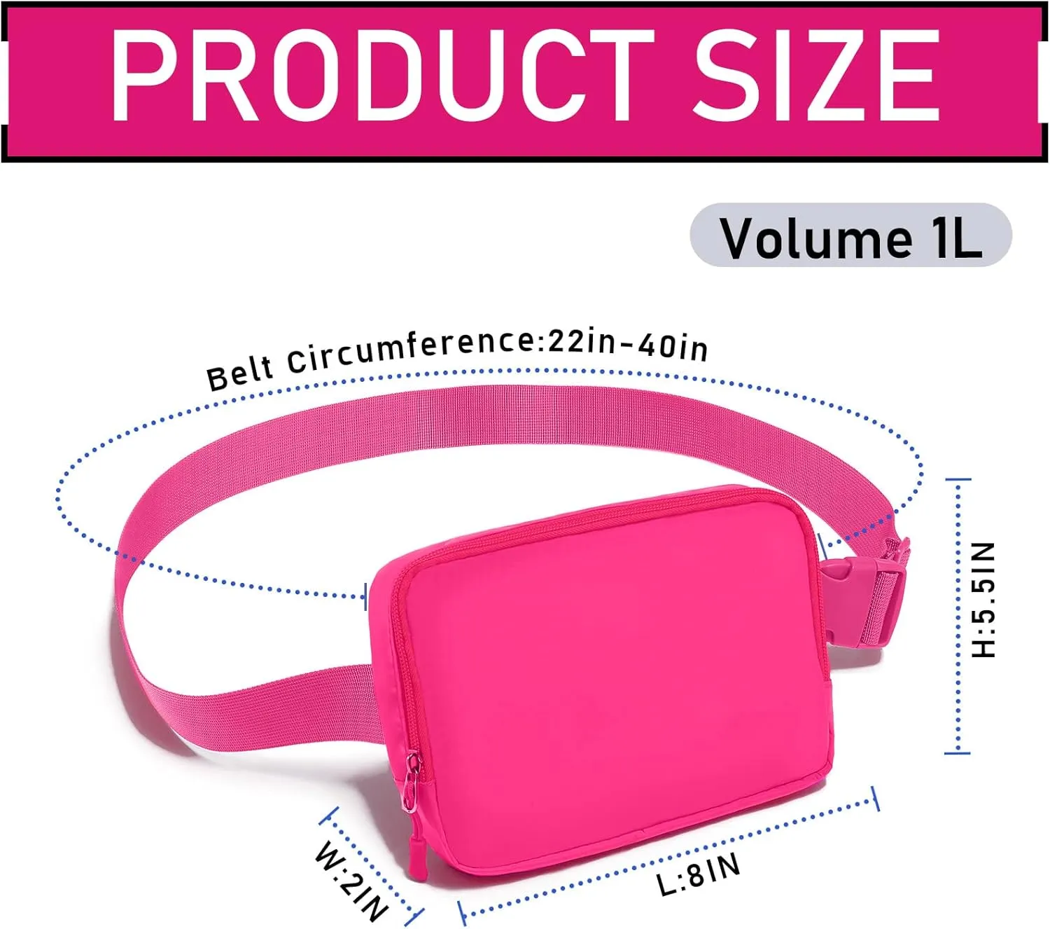 Fanny Pack,Belt Bag,40 Inch Asjustable Strap Everywhere Belt Bag,for Women and Men