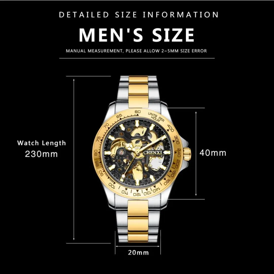 Fashion Luxury Brand Watch Men Skeleton Watches Royal Design Hollow Out Gear Movement Automatic Mechanical Wristwatches