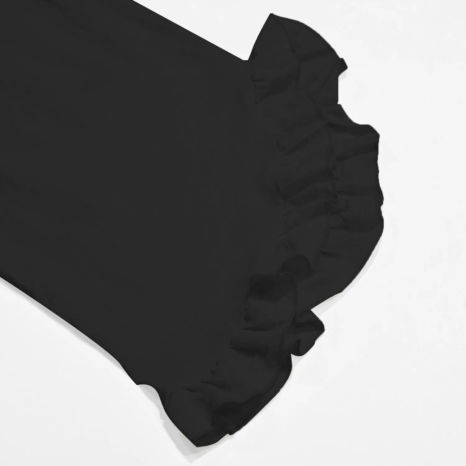 Flowy Linen Pants Women Baggy Wide Leg Ruffle Hem Palazzo Trousers Smocked Elastic Waist Summer Beach Vacation Sweatpants