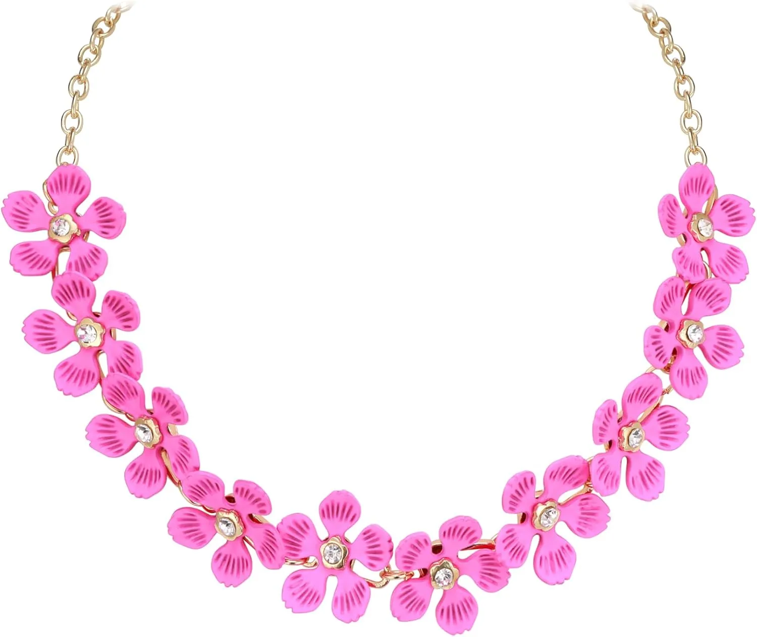 Flyonce Boho Flower Necklace Summer Beach Statement Floral Bib Collar Chokers Necklaces Flowers Jewelry for Women