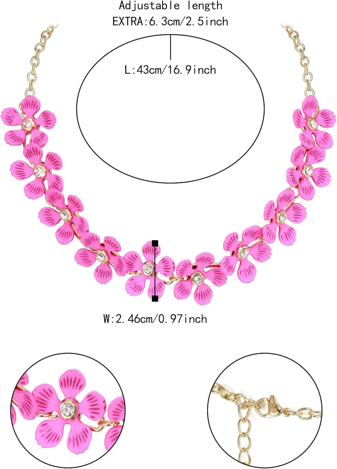 Flyonce Boho Flower Necklace Summer Beach Statement Floral Bib Collar Chokers Necklaces Flowers Jewelry for Women