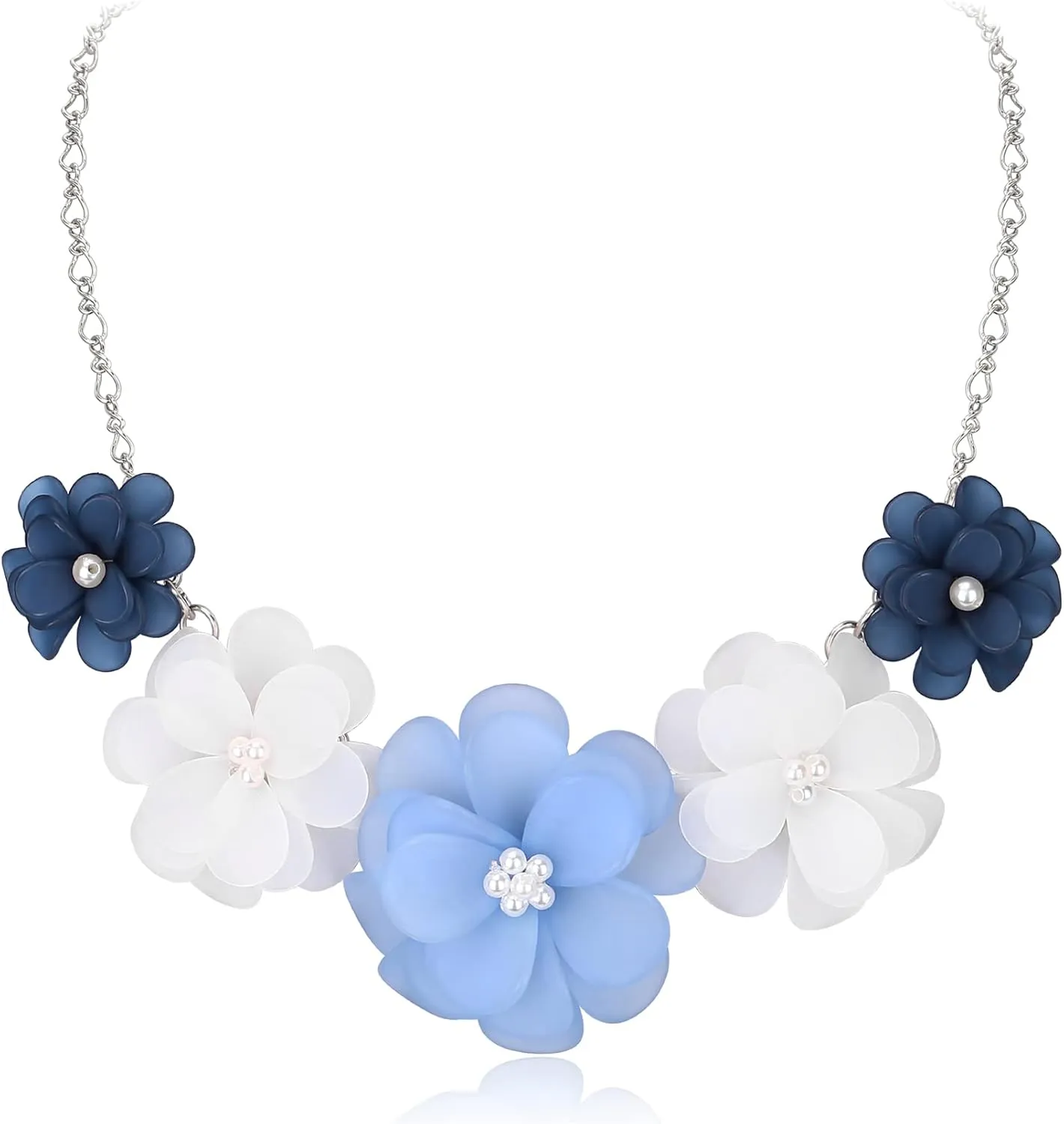 Flyonce Flower Collar Necklace, Floral Flowers Statement Summer Beach Chokers Necklaces for Women