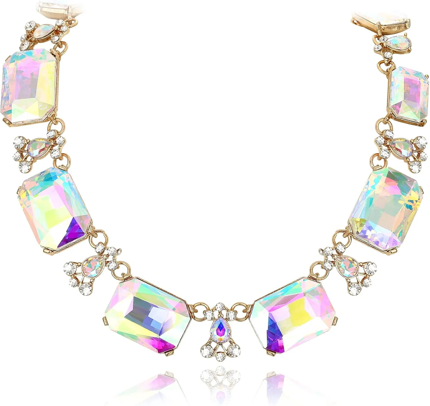 Flyonce Gltitter Crystal Choker Necklace, Sparkly Rhinestone Statement Chokers Necklaces Costume Prom Party Neck Piece for Women
