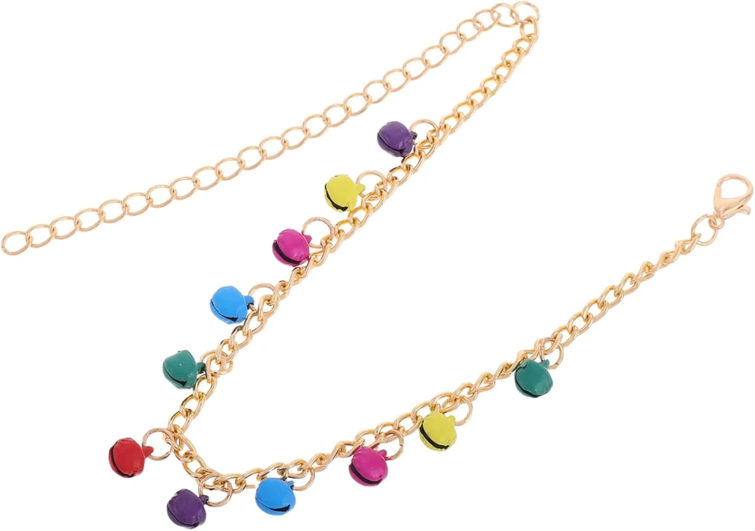 FRCOLOR Bell Chain Anklet for Summer Beach Jewelry Adjustable Foot Bracelet Bells