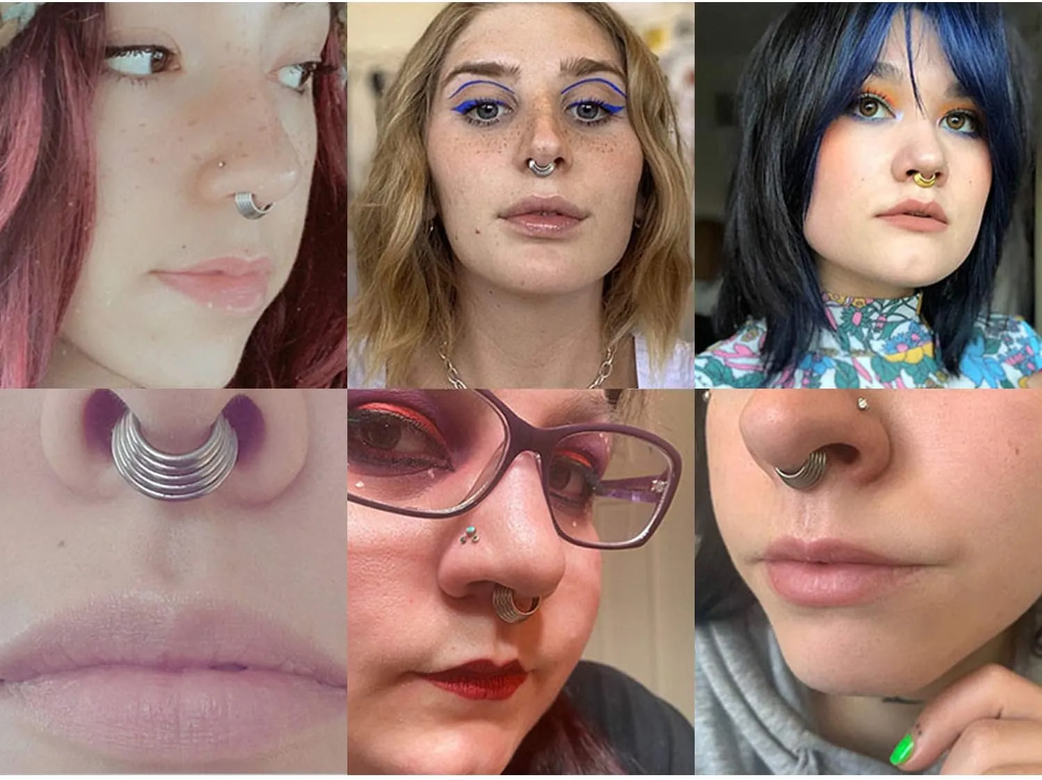 FUNLMO 18G 16G Septum Jewelry Triple Stacked Septum Nose Ring Surgical Steel Daith Conch Helix Cartilage Lobe Piercing Jewelry