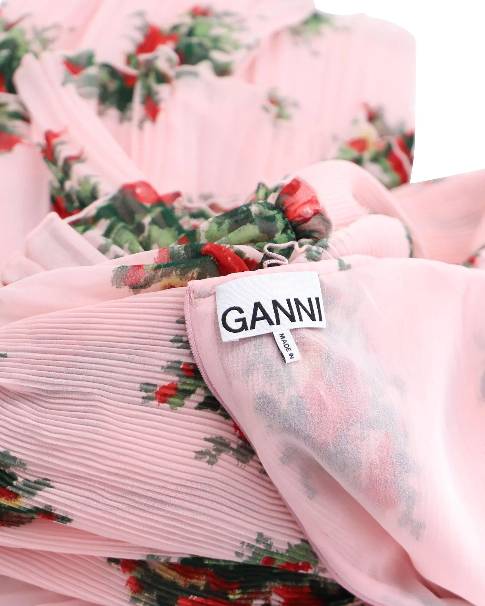 Ganni Floral Pleated Dress