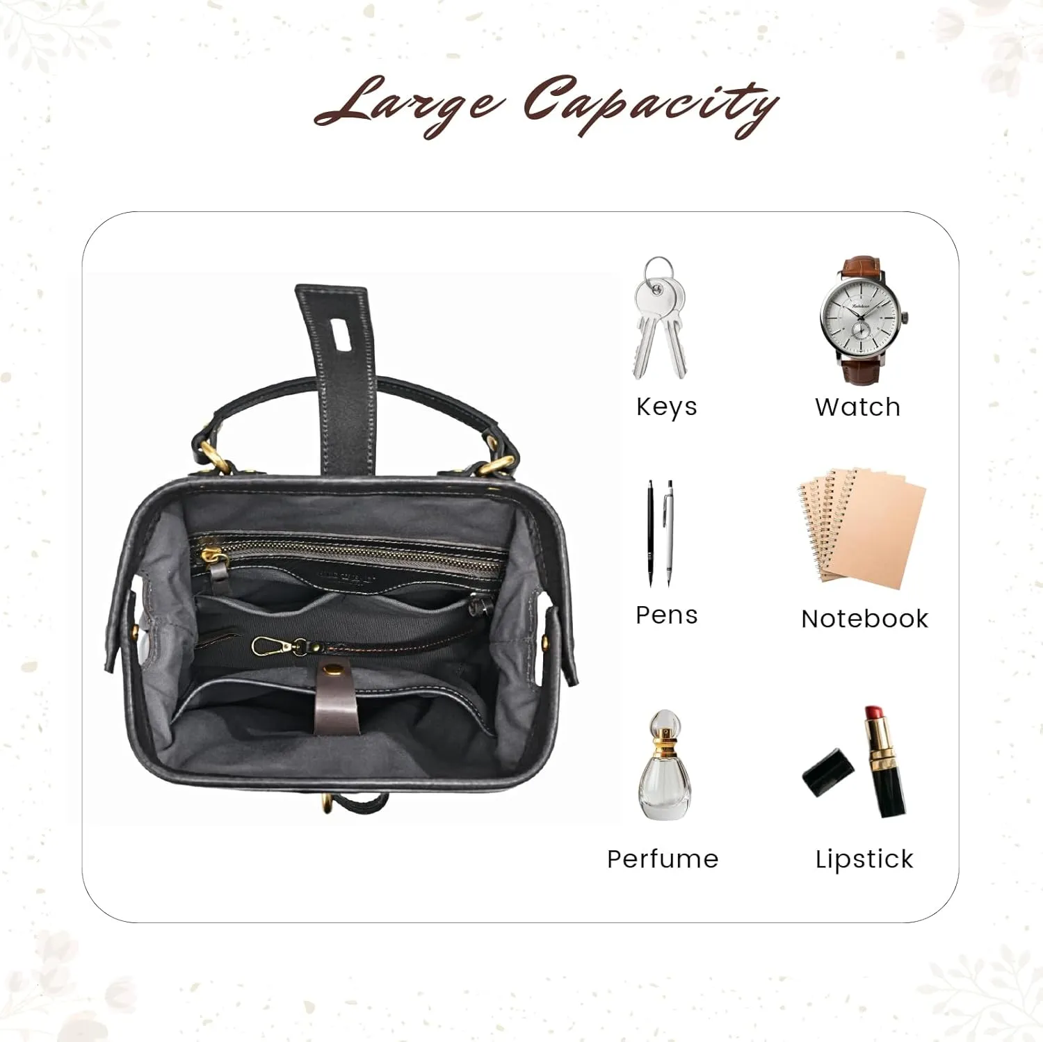 Genuine Leather Backpack Shoulder Bag Purse For Women Travel Backpack (Grey)
