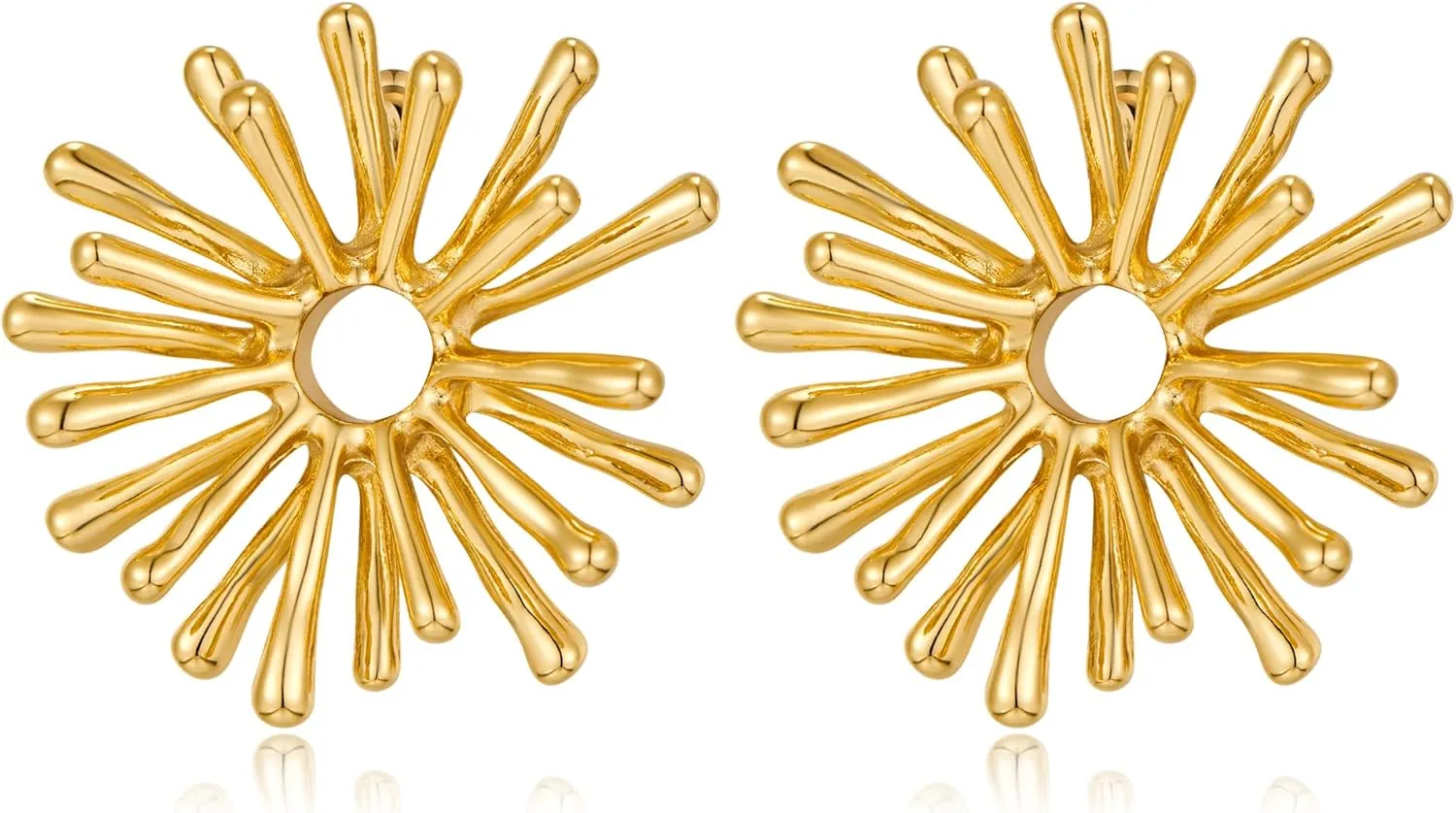 Geometric Earrings Statement Stud Earrings for Women Gifts 14K Gold Plated