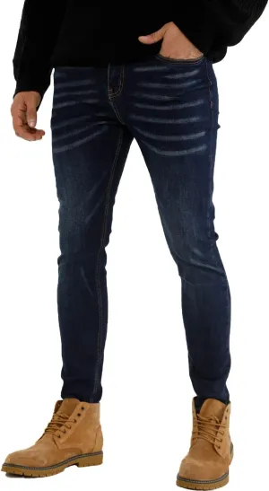 GINGTTO Men's Ripped Jeans Stretch Skinny Denim Pants for Men Tapered Leg