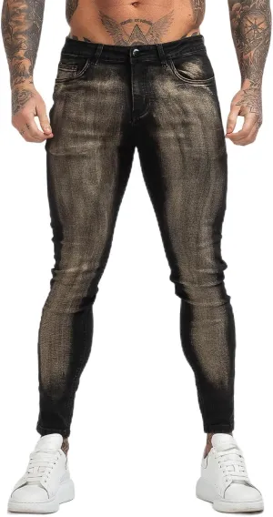 GINGTTO Men's Ripped Jeans Stretch Skinny Denim Pants for Men Tapered Leg