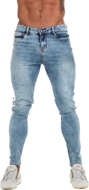 GINGTTO Men's Ripped Jeans Stretch Skinny Denim Pants for Men Tapered Leg
