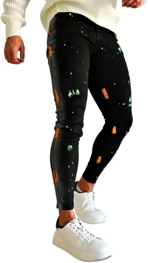 GINGTTO Men's Ripped Jeans Stretch Skinny Denim Pants for Men Tapered Leg