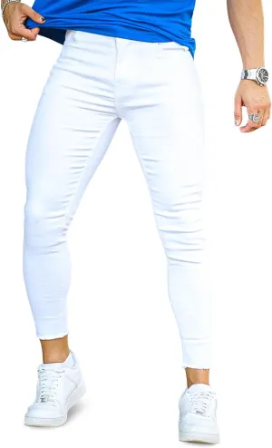 GINGTTO Men's Ripped Jeans Stretch Skinny Denim Pants for Men Tapered Leg