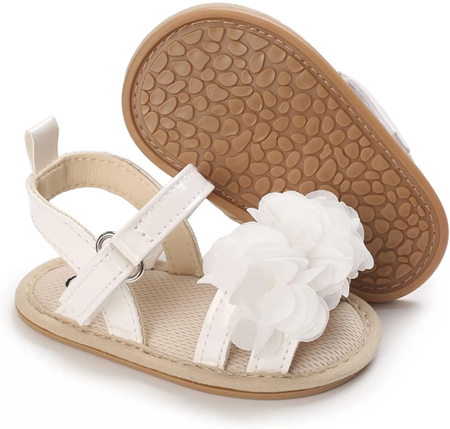 Girls Bow Rubber Sole Open Toe Sandals Kids Toddler Summer Flat Wide Shoes Outdoor Casual Fashion Flower Shower Loafers