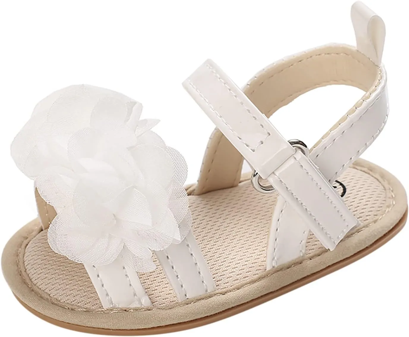 Girls Bow Rubber Sole Open Toe Sandals Kids Toddler Summer Flat Wide Shoes Outdoor Casual Fashion Flower Shower Loafers