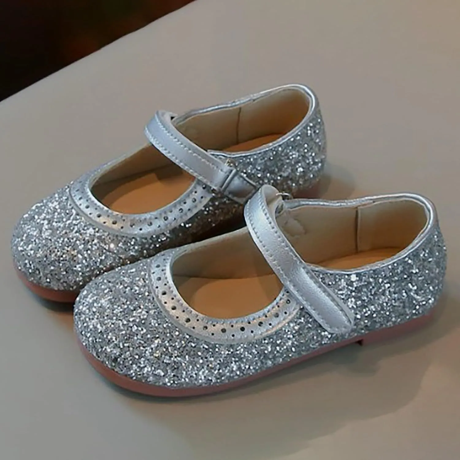 Girls Sequins Sandals Kids Summer Dress Dance Shoes Baby Toddler ??ow Heel Soft Sole Loafers Casual Comfy Trendy Shoes