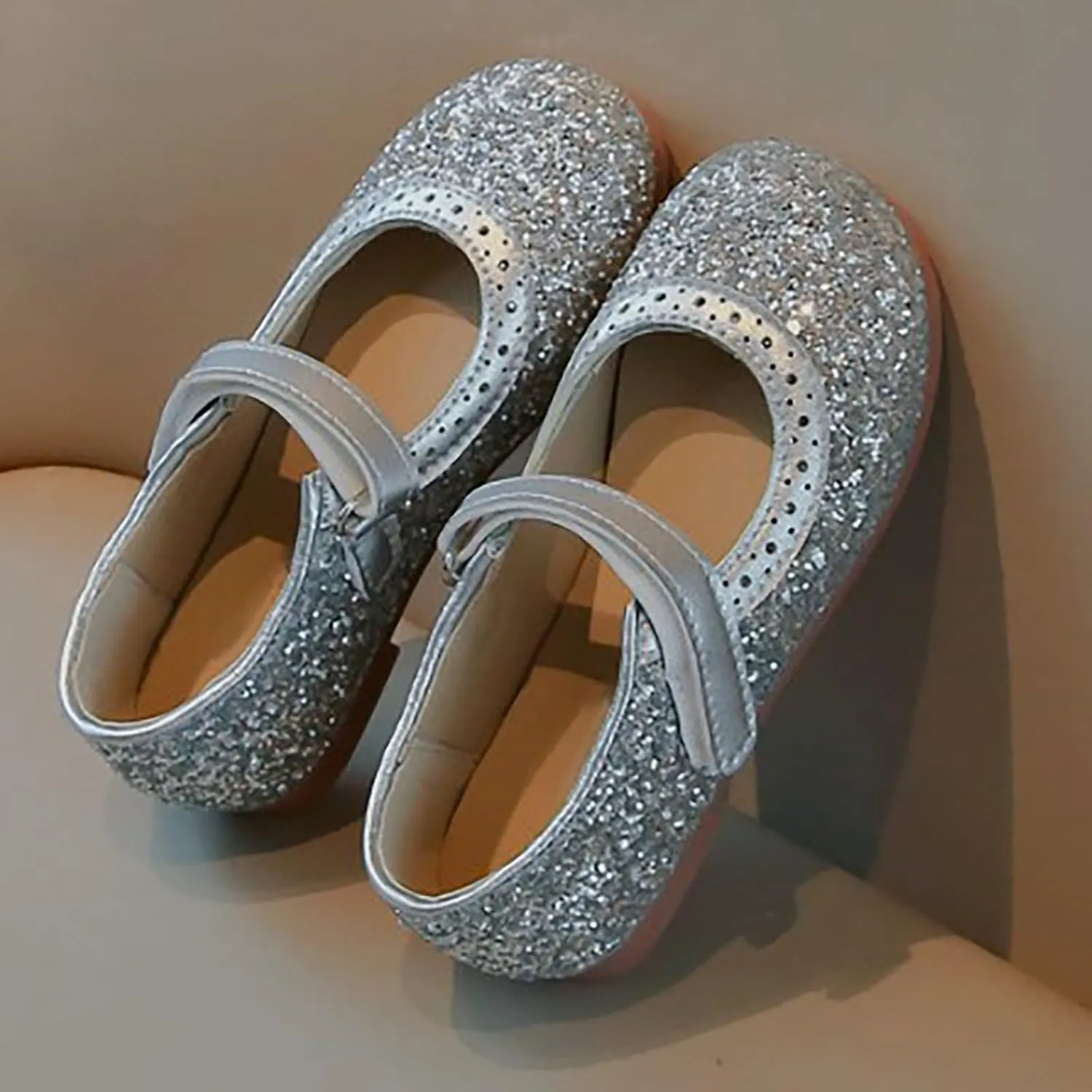 Girls Sequins Sandals Kids Summer Dress Dance Shoes Baby Toddler ??ow Heel Soft Sole Loafers Casual Comfy Trendy Shoes