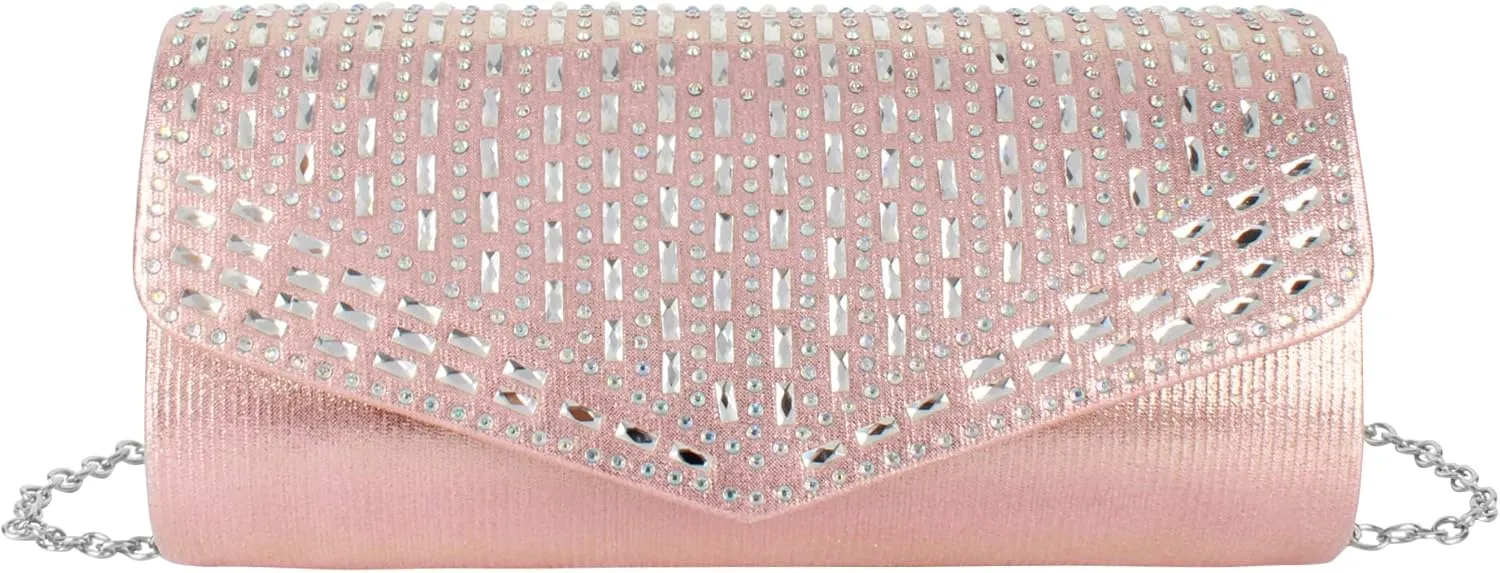 Glitter Rhinestone Evening Clutch Purses Formal Sequins Handbag Crossbody Shoulder Bag for Women