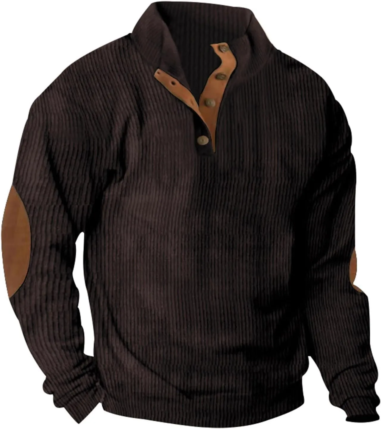 GOFULY Men'S Quilted Fall Sweatshirt Corduroy Henley Butto Down Jacket Casual Stand Collar Pullover Long Sleeve 2024 Sweaters