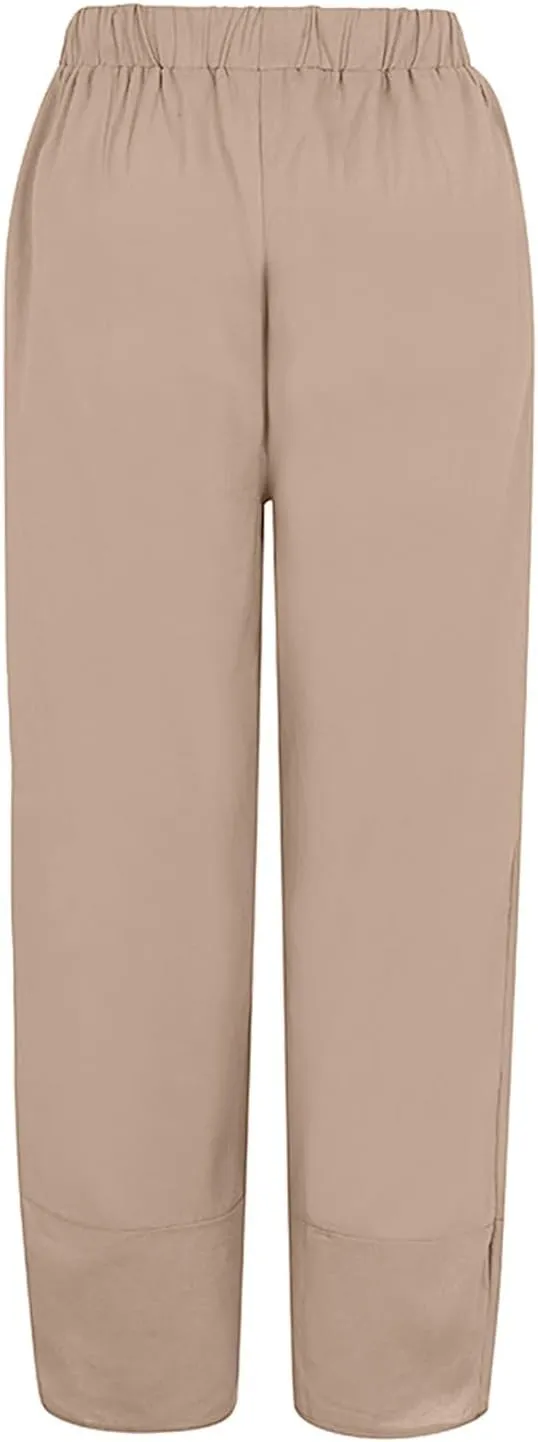 GOFULY Pants for Women 2025 Straight Wide Leg High Waisted Summer Pants 2025 Elastic Waist Vacation Trousers with Pockets