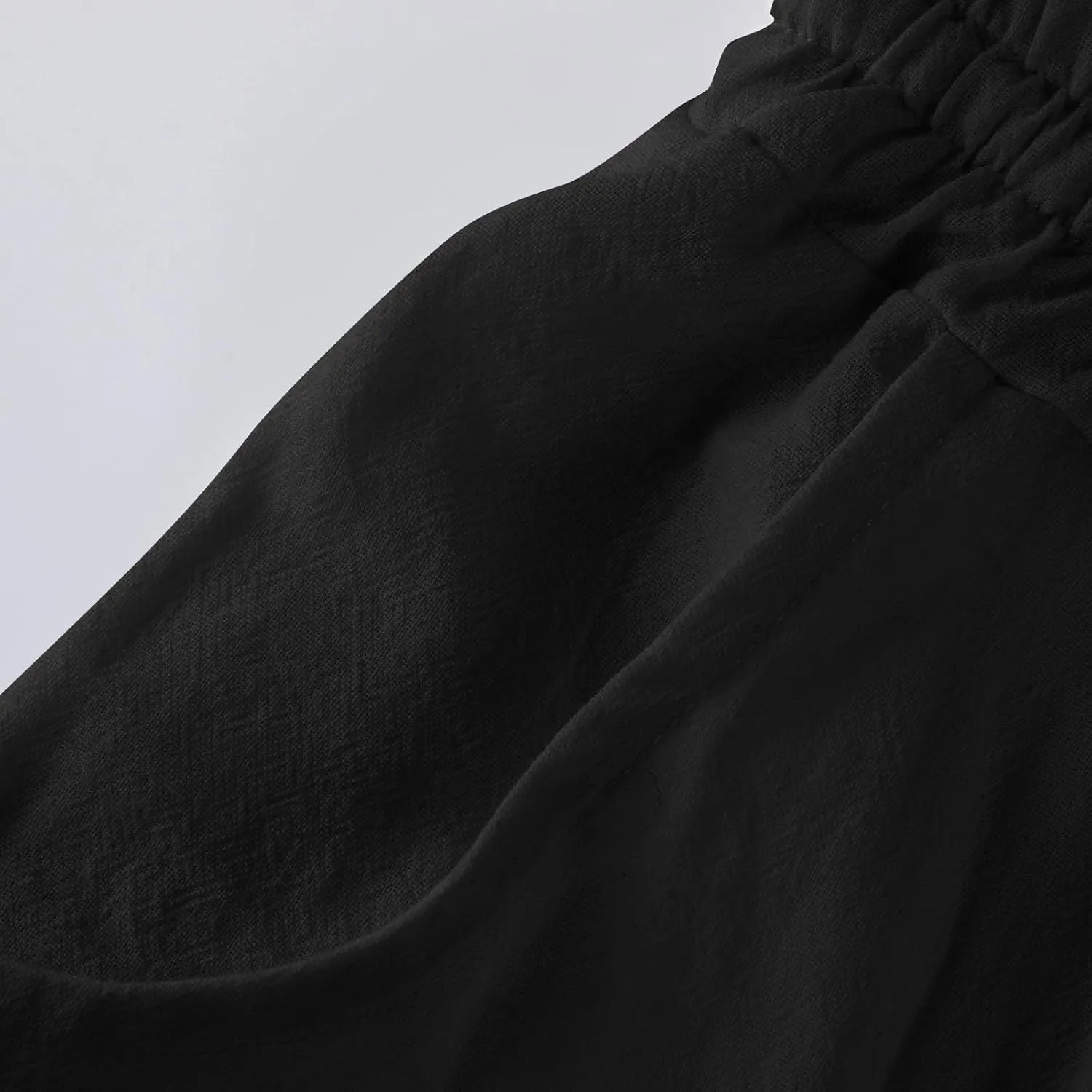 GOFULY Pants for Women Beach Elastic Waist Drawstring Sumemr Pants Straight Wide Leg High Waisted with Pockets Slacks Clothes
