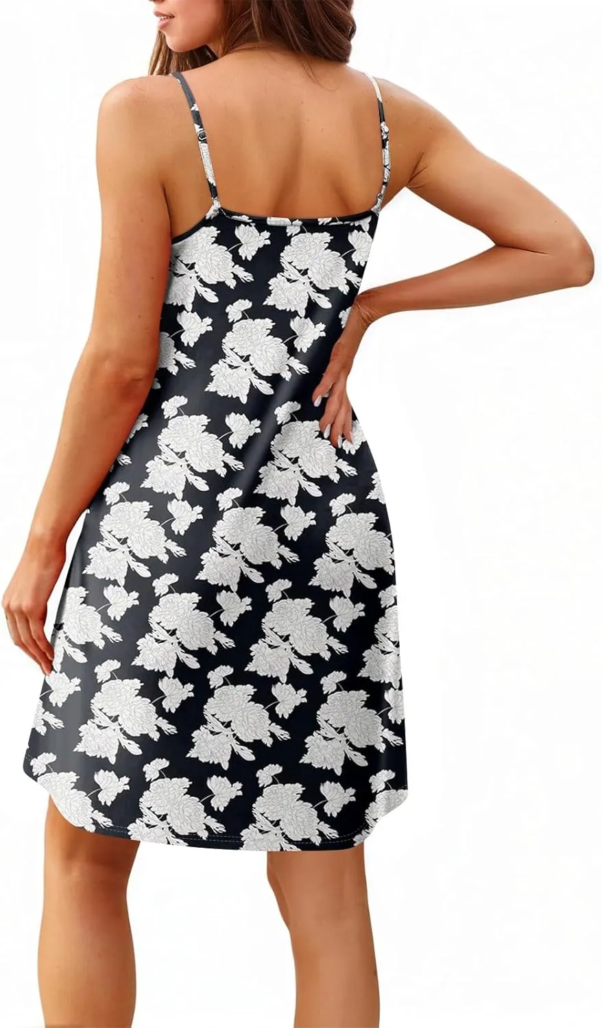 GOFULY Women'S Nightgowns & Sleepshirts Summer Boho Spaghetti Strap Dresses 2025 Trendy Cute Boatneck Sleeveless Nightshirts