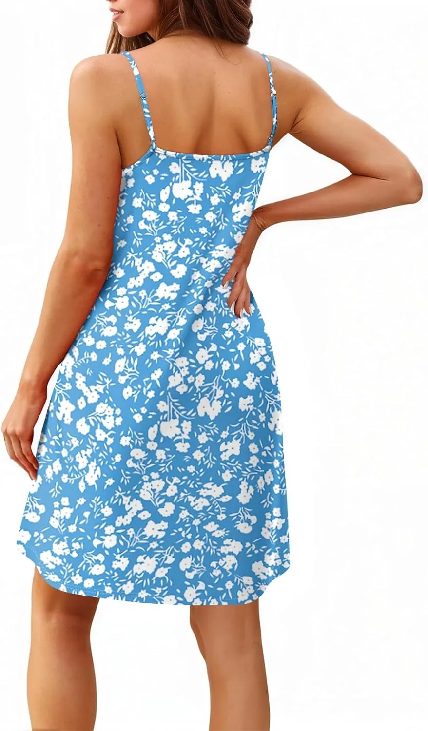 GOFULY Women'S Nightgowns & Sleepshirts Summer Boho Spaghetti Strap Dresses 2025 Trendy Cute Boatneck Sleeveless Nightshirts