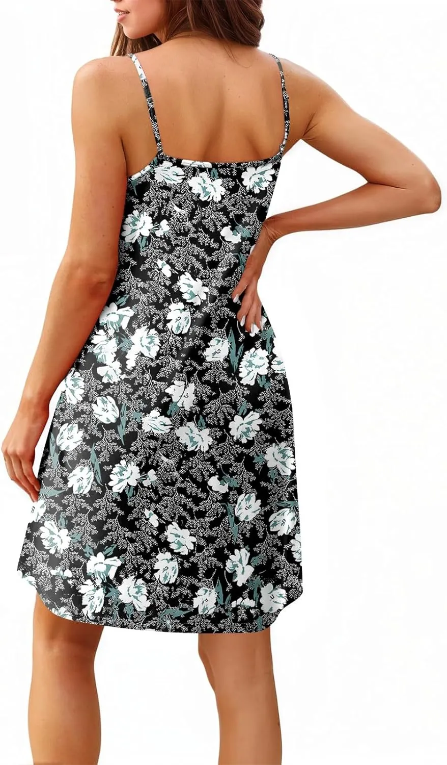 GOFULY Women'S Nightgowns & Sleepshirts Summer Boho Spaghetti Strap Dresses 2025 Trendy Cute Boatneck Sleeveless Nightshirts