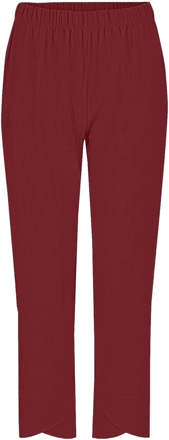 GOFULY Womens Pants Casual Dressy Straight Wide Leg High Waisted Pants Trendy Elastic Waist Sumemr 2025 Trousers with Pockets