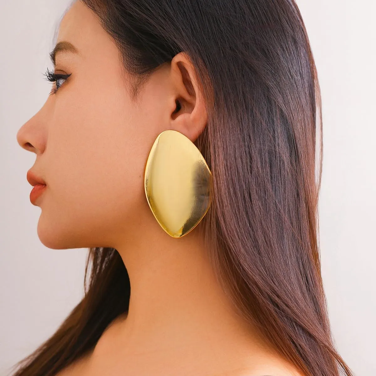 Gold Statement Earrings for Women Delicate Irregular Geometric Earrings Big Chunky Golden Earrings Trendy Jewelry for Women