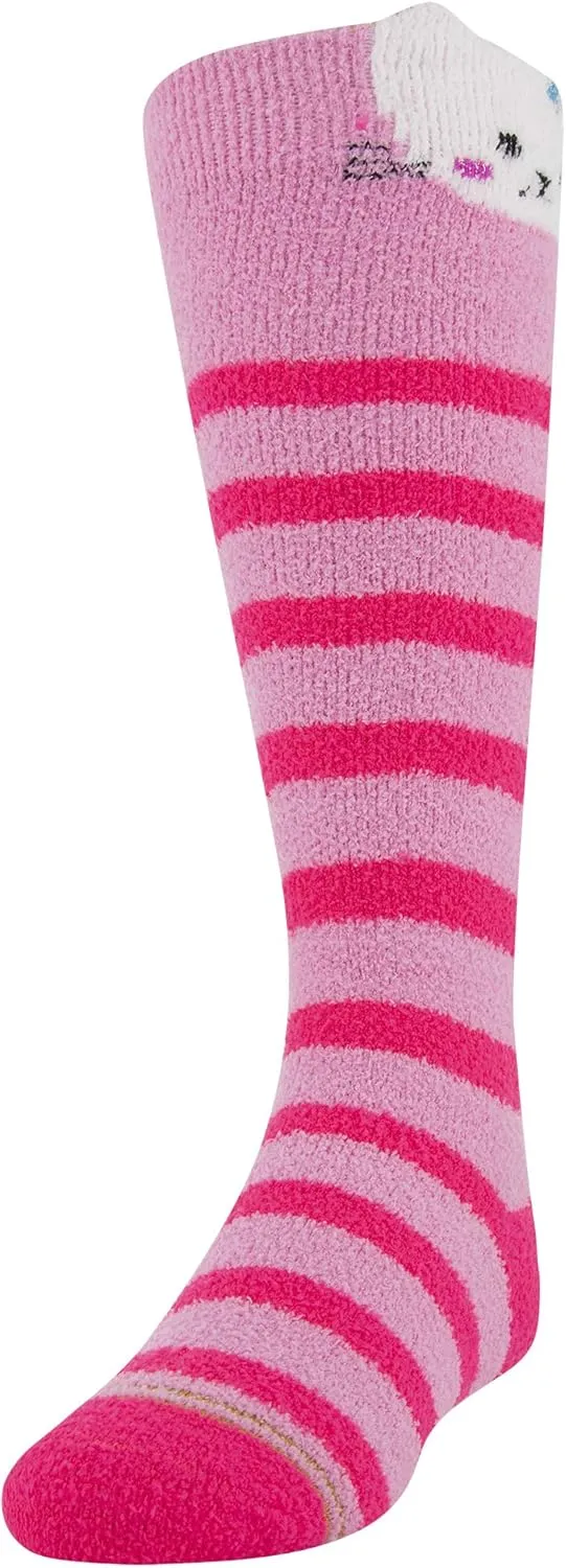 GOLDTOE Girls' Fuzzy Faces Kitty Knee High Socks