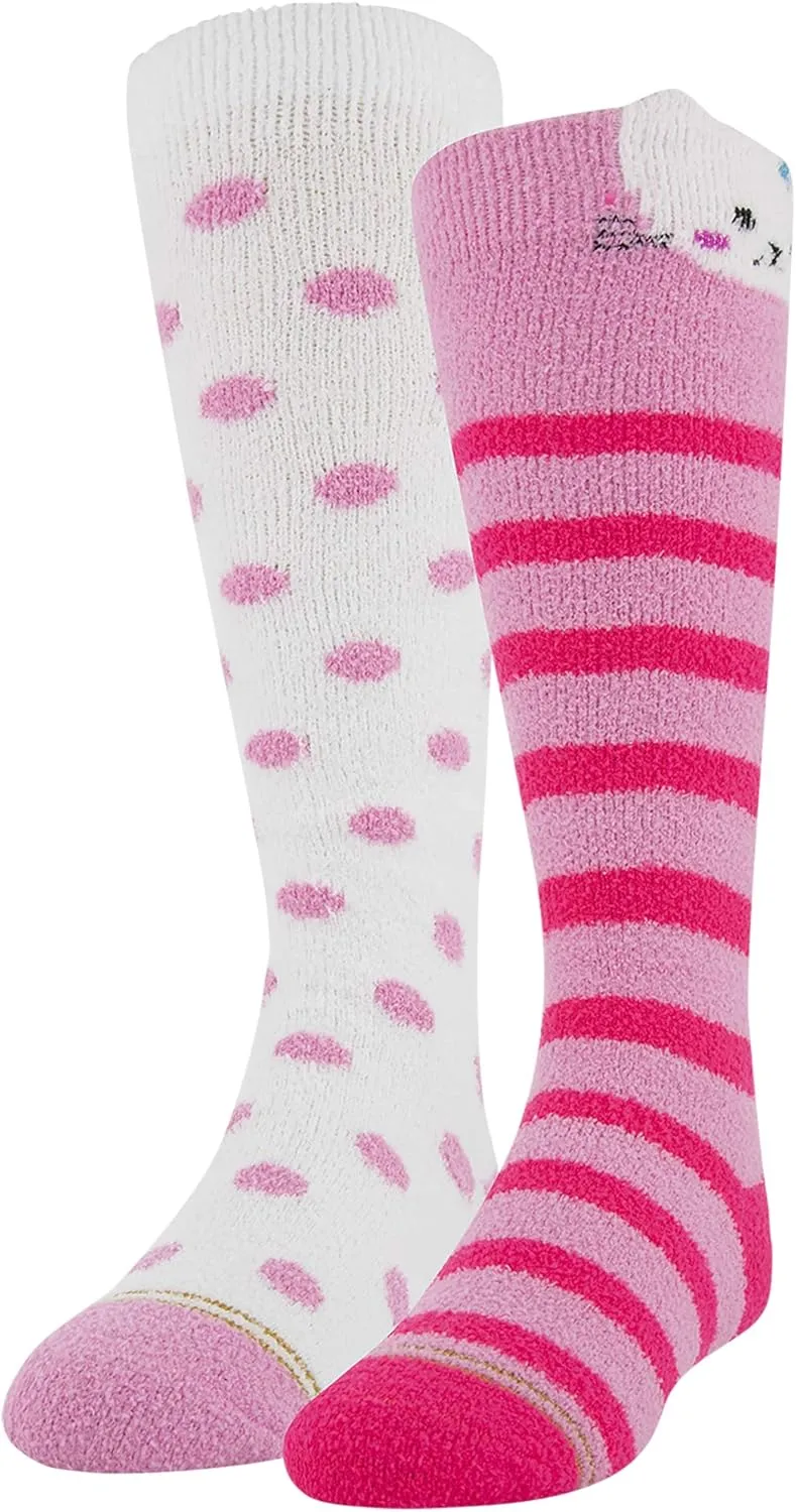 GOLDTOE Girls' Fuzzy Faces Kitty Knee High Socks
