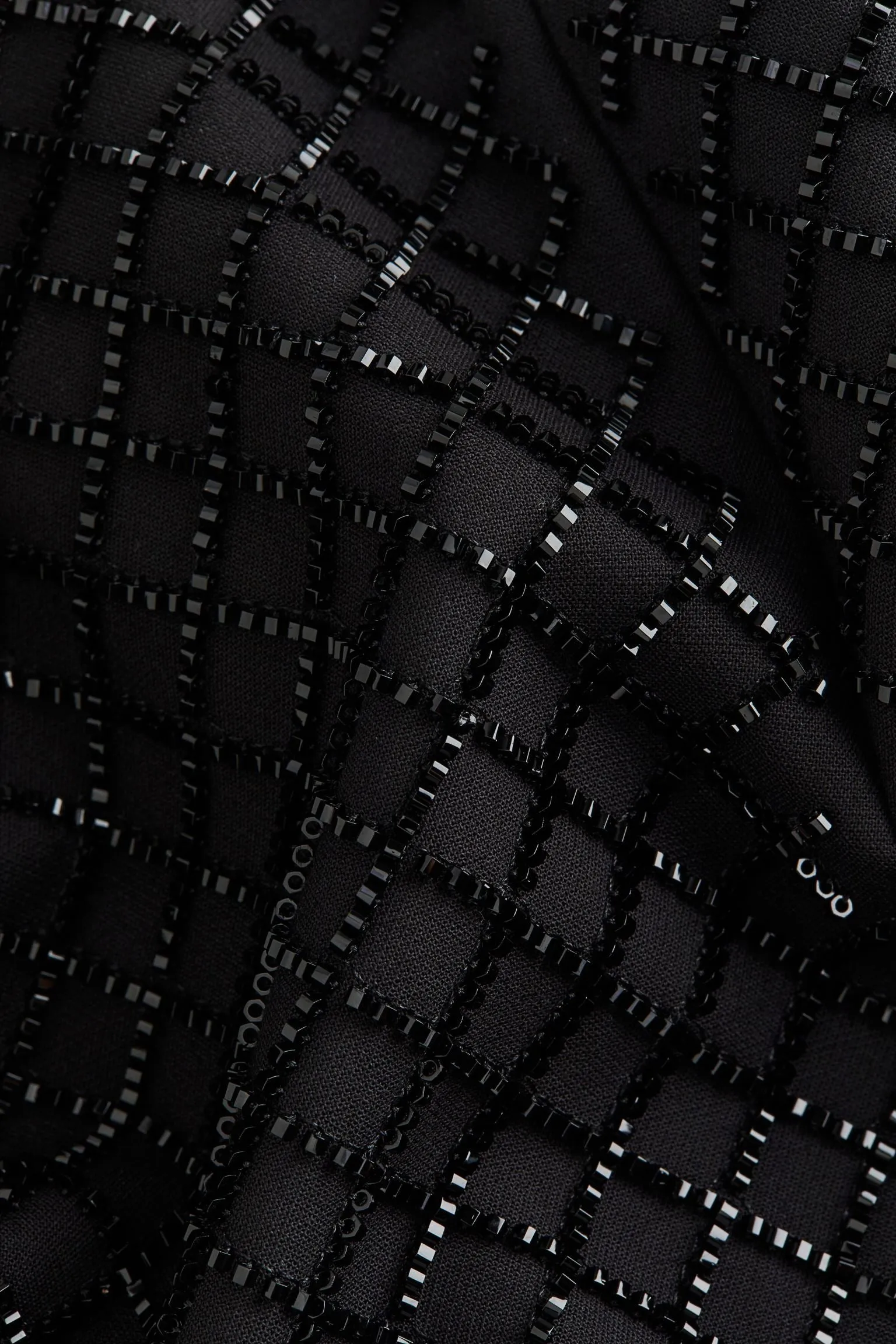 H&M Bead-decorated dress, black