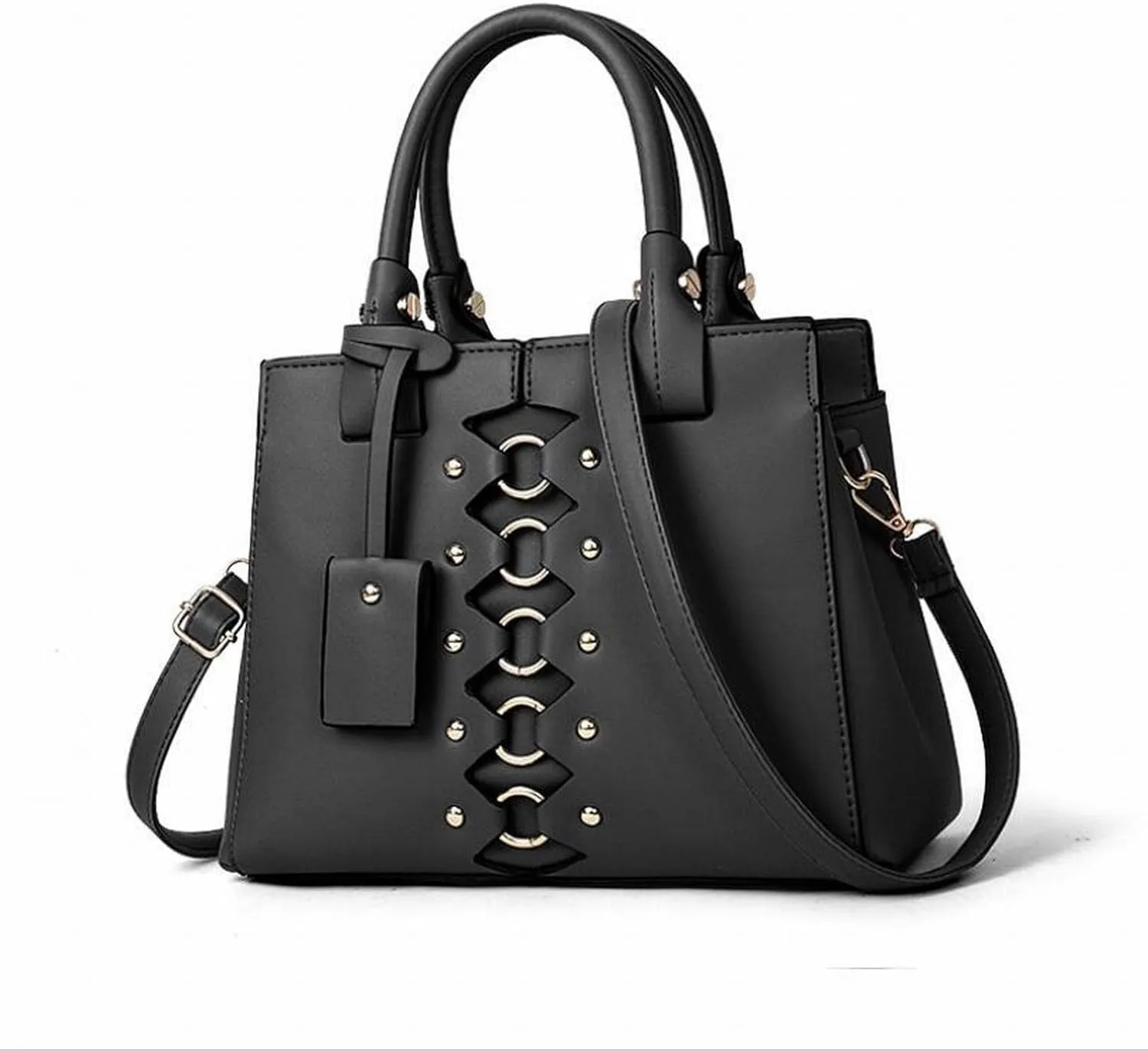 Handbags for Women New Unique Style Female Bag Lady Handbag PU Leather Female Bag Large Capacity Messenger Bag Shoulder Bag(Black)