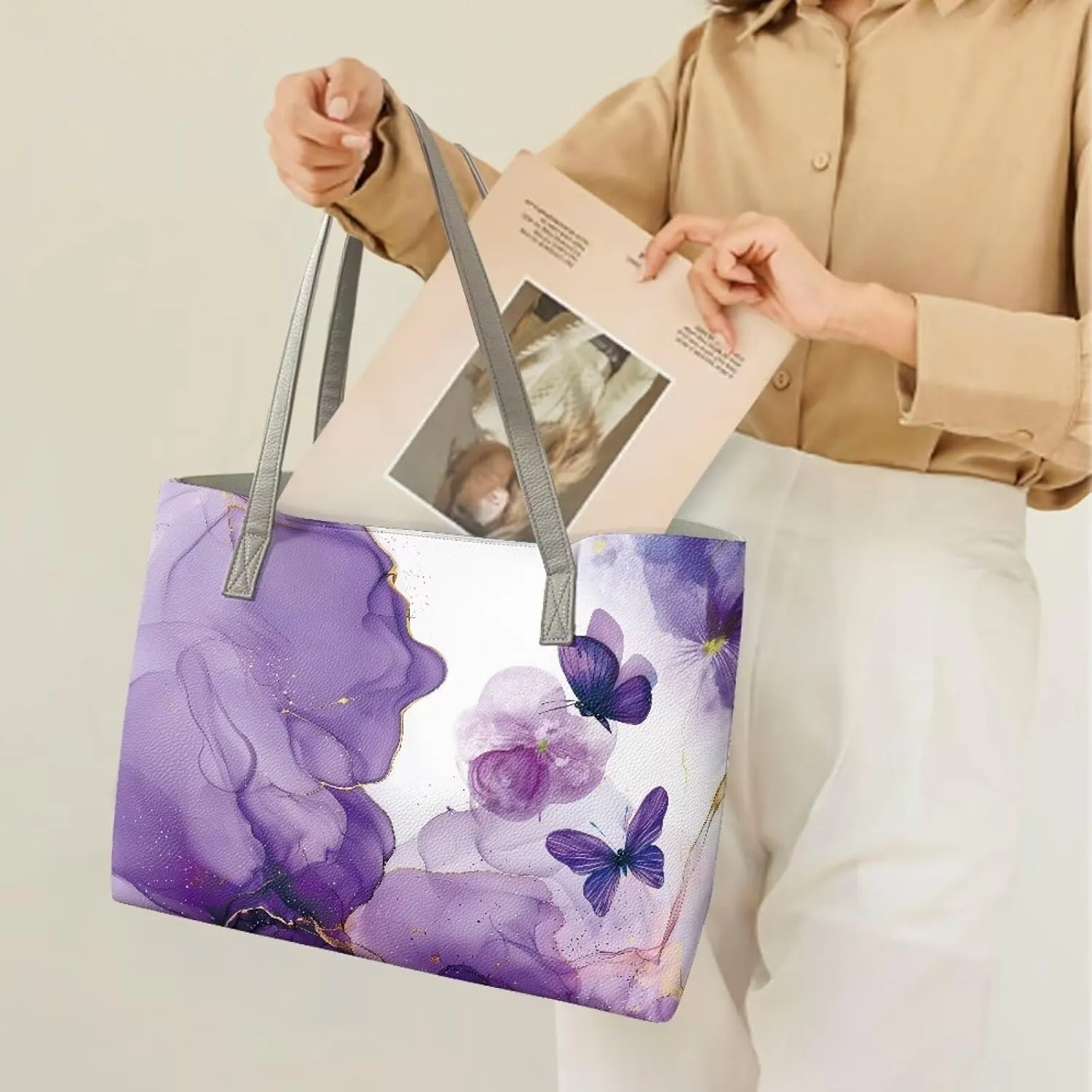 Handbags for Women Oversized Design Ladies Top Handle Purse Suitable for Outdoor Travel Outings Hiking Shopping