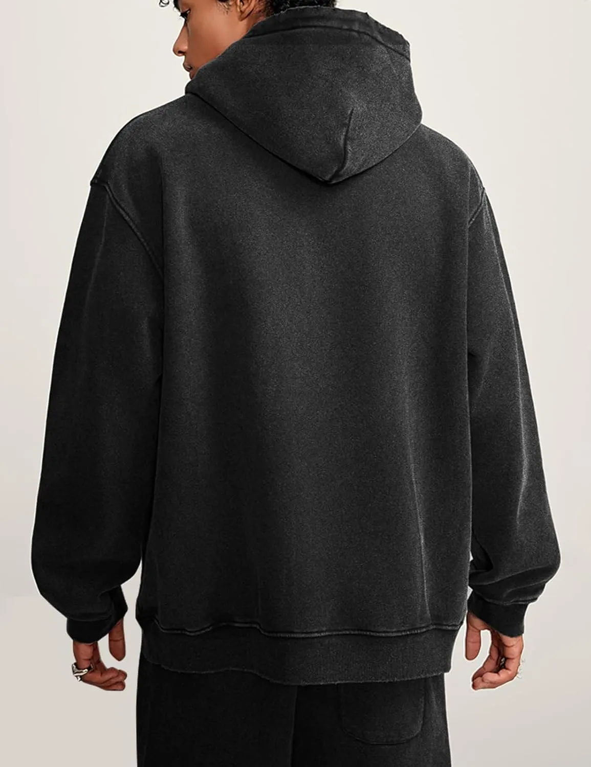 hathne Men's Oversized Hoodies Sweatshirt Cotton Wash Hooded Baggy Pullover Hoodies Vintage Winter Spring