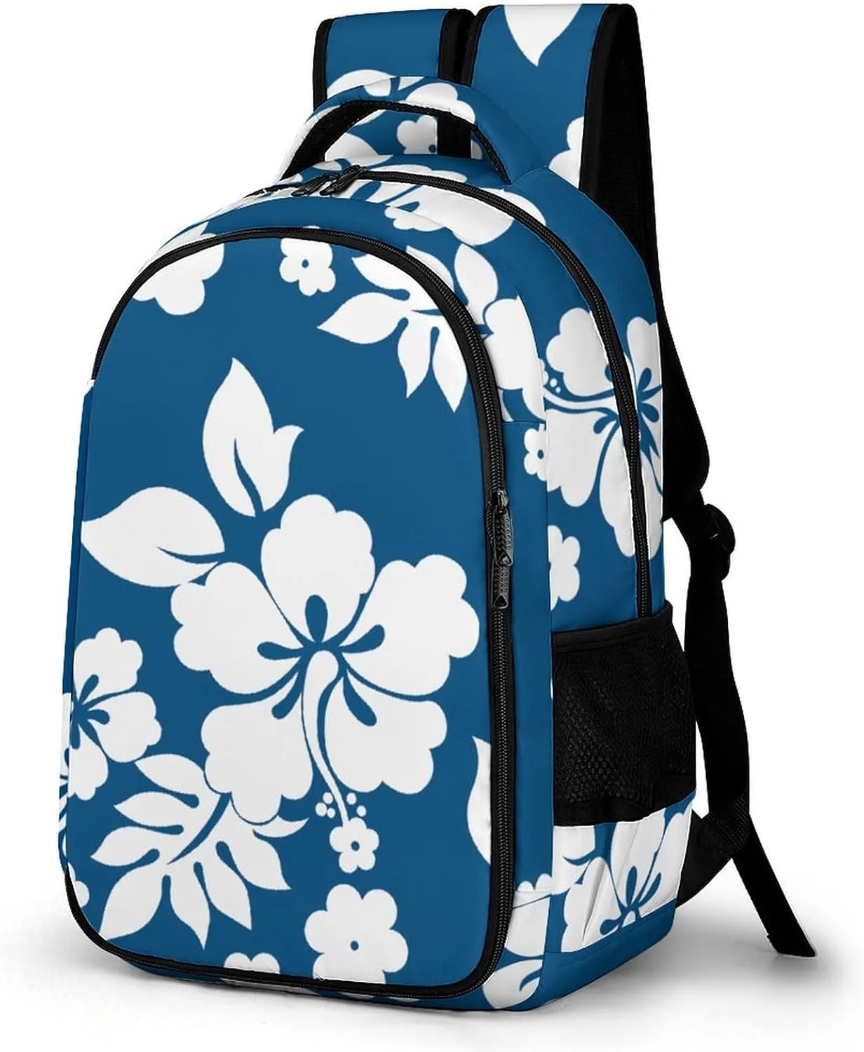 Hawaii Flower Large Pocket Travel Laptop Backpack Camping Daypack with Side Pockets for Shopping Work