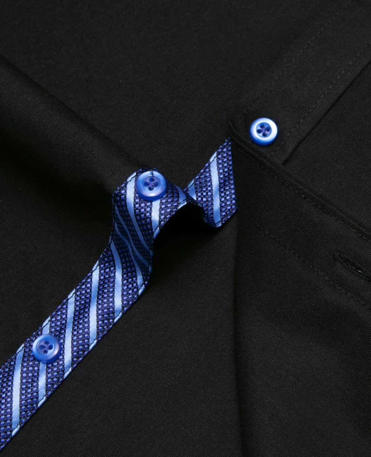 Hi-Tie Mens Dress Shirts Wrinkle Free Inner Contrast Jacquard Long Sleeve Casual Button Down Shirt Business Party Wedding