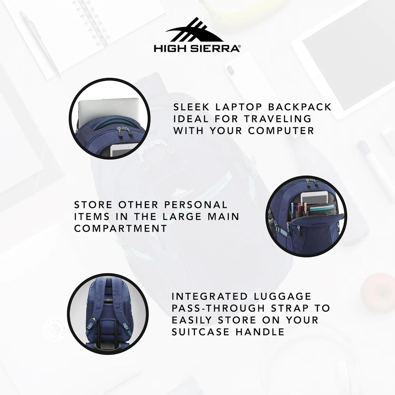 High Sierra Travel Bag, Navy/Graphite Blue, Backpack