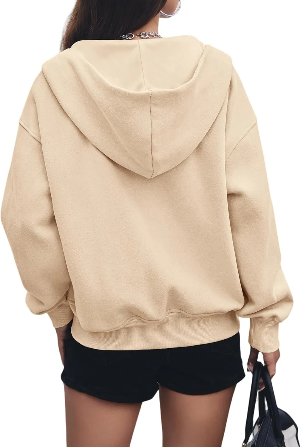 Hoodies for Women Zip Up Hoodie Y2K Tops Long Sleeve Loose Sweatshirt Fleece Jacket Fashion Trendy Fall Winter Clothes