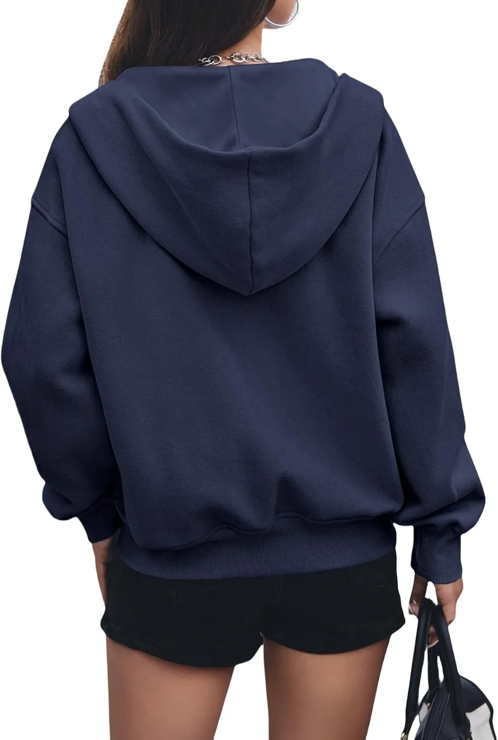 Hoodies for Women Zip Up Hoodie Y2K Tops Long Sleeve Loose Sweatshirt Fleece Jacket Fashion Trendy Fall Winter Clothes